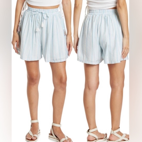 BCBG Generation Blue & White Shorts with Drawstring - Picture 3 of 4